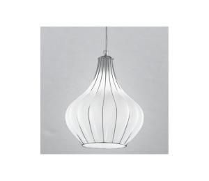 SIRU - Luster na lanku AURIGA 1xE14/40W/230V pr. 26 cm chróm/biela benátske sklo RS403-030BLL