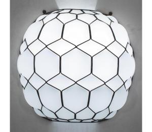 SIRU - Nástenná lampa GALAPAGOS 1xE27/60W/230V čierna/biela benátske sklo MA449-035BLLA