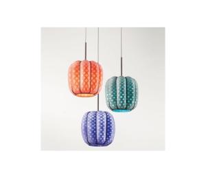 SIRU - Luster na lanku NEST 3xE27/60W/230V oranžová/modrá/zelená benátske sklo MS445-020BLB1-2-3