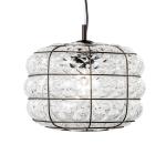 SIRU - Luster na lanku TERRA 1xE27/60W/230V čierna/číra benátske sklo RS420-025CRB