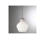 SIRU - Luster na lanku LONDON 1xE27/60W/230V biela/lesklý chróm benátske sklo LS601-025BLL