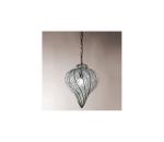 SIRU - Luster na reťazi GOCCIA 1xE27/60W/230V pr. 25 cm číra/hnedá benátske sklo MS111-035CRB