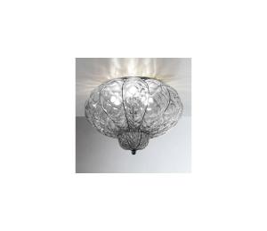 SIRU - Stropné svietidlo SULTANO 3xE14/40W/230V pr.34 cm číra/čierna benátske sklo MC106-025CRB