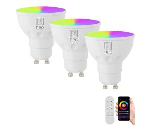 NEO 07724CDO-SADA 3xLED RGB Stmievateľná žiarovka GU10/6W/230V Wi-Fi Tuya+DO 07724CDO