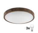 Brilagi - LED Stropné svietidlo CARVALHO SLIM 3xE27/60W/230V dub orech pr. 47 cm 8590828607212