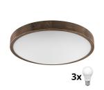 Brilagi - LED Stropné svietidlo CARVALHO SLIM 3xE27/60W/230V dub orech pr. 47 cm 8590828607212