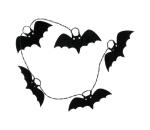 - LED Dekoračná reťaz HALLOWEEN 10xLED/2xAA/teplá biela 1,3m netopiere 52000321