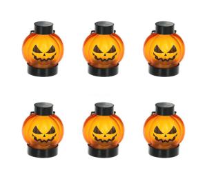 - SADA 6x LED Dekorácia HALLOWEEN LED/1xCR2032/teplá biela tekvica 52000323