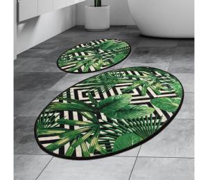 SADA 2x Kúpeľňová predložka TROPIC 60/100 cm zelená 359CHL1543