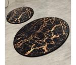 SADA 2x Kúpeľňová predložka GOLDES 60/100 cm čierna/zlatá 359CHL2402