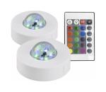 SADA 2x LED RGB Dekoračné svietidlo FESTA 3xAAA/4,5V + diaľkové ovládanie 325501