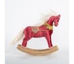 Eurolamp Vianočná dekorácia 31 cm hojdací koník 600-44731
