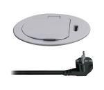 PP122C-PD20-Zásuvkový stĺpik na dosku stola 1x230V + USB-C PD strieborná PP122C-PD20