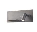 Redo 01-2985 - LED Nástenné bodové svietidlo BROOK LED/8W/230V + LED/3W USB čierna 01-2985