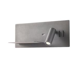 Redo 01-2985 - LED Nástenné bodové svietidlo BROOK LED/8W/230V + LED/3W USB čierna 01-2985