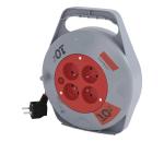 Predlžovací kábel na bubne so 4 zásuvkami 10m šedá/červená P19410N