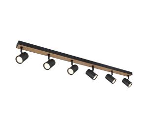 Globo 57911-6DBW - Bodové svietidlo ROBBY 6xGU10/35W/230V čierna/hnedá 57911-6DBW