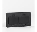 5B323B - Vonkajšia vstavaná podlahová dvojzásuvka IP55 čierna obdĺžnikový 5B323B