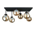 Keter Lighting Prisadený luster DEA 6xE14/60W/230V čierna/dymová béžová 2903