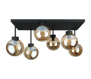 Keter Lighting Prisadený luster DEA 6xE14/60W/230V čierna/dymová béžová 2903