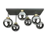 Keter Lighting Prisadený luster DEA 6xE14/60W/230V čierna/zlatá/dymová čierna 2905