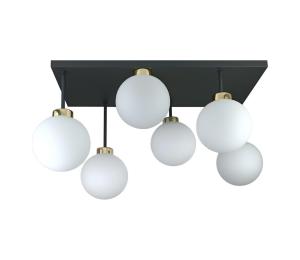 Keter Lighting Prisadený luster DEA 6xE14/60W/230V čierna/zlatá/biela 2907