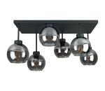 Keter Lighting Prisadený luster NESSA 6xE27/60W/230V čierna/dymová čierna 2924