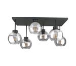 Keter Lighting Prisadený luster NESSA 6xE27/60W/230V čierna/číra 2926