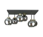 Keter Lighting Prisadený luster NESSA 6xE27/60W/230V čierna/zlatá/dymová čierna 2927