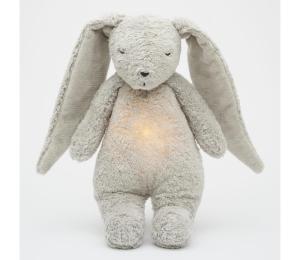 Moonie - Uspávadlo s melódiou a svetlom zajačik 2.0 organic grey 8652MOO