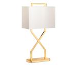 Elstead CROSS-TL-IVORY - Stolná lampa CROSS 1xE27/60W/230V zlatá/biela CROSS-TL-IVORY