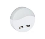 LED Nočné svetlo so senzorom súmraku do zásuvky 2xUSB LED/0,45W/230V 3000K 505