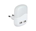LED Nočné svetlo so senzorom súmraku do zásuvky 2xUSB LED/0,45W/230V 4000K 508