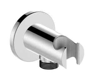 KFA Armatura 845-053-00 - Okrúhly držiak sprchy s vývodom MOZA/HALIT lesklý chróm 845-053-00