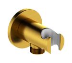 KFA Armatura 845-053-31 - Okrúhly držiak sprchy s vývodom MOZA mosadz/zlatá 845-053-31