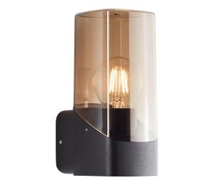 Brilliant - Vonkajšie nástenné svietidlo MINOU 1xE27/10W/230V IP44 čierna/dymová 44310/93
