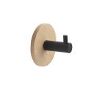 Gedy - Samolepiaci vešiak na uteráky HIMALAYA čierna/bambus 1126