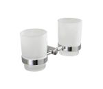 Aqualine - Nástenný stojanček na zubné kefky SAMBA mliečne sklo/lesklý chróm SB105
