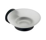 Aqualine - Nástenná mydelnička SAMBA mliečne sklo/matná čierna SB202