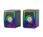 USB Reproduktory s RGB podsvietením 2x3W/5V čierna OGG155