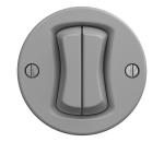 lap - Retro dvojitý tlačidlový vypínač bez rámu, sivý S/V2/TL2