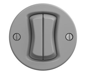 lap - Retro dvojitý tlačidlový vypínač bez rámu, sivý S/V2/TL2