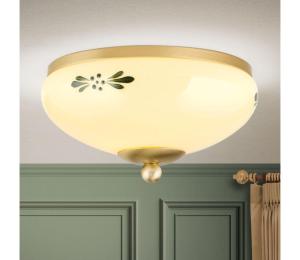 Orion DL 7-672 - Stropné svietidlo LANDHAUS 1xE27/60W/230V pr. 21 cm mosadz/béžová DL 7-672 MS/champ-grün