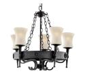 Searchlight 0815-5BK - Závesný luster na reťazi CARTWHEEL 5xE27/60W/230V čierna 0815-5BK