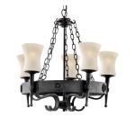 Searchlight 0815-5BK - Závesný luster na reťazi CARTWHEEL 5xE27/60W/230V čierna 0815-5BK