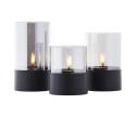 Brilliant - SADA 3x LED sviečok BOUGIE LED/2xAA IP44 čierna/dymová G92635/06