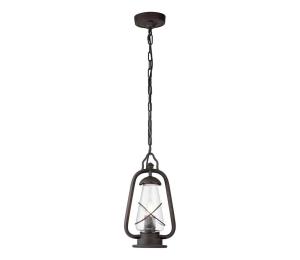 Elstead MINERS-CHN - Vonkajšie závesné svietidlo na reťazi MINERS 1xE27/60W/230V IP44 bronz MINERS-CHN
