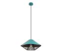 Redo 01-3006 - Závesný luster na lanku GRILL 1xE27/42W/230V priemer 39,6 cm čierna/tyrkysová 01-3006