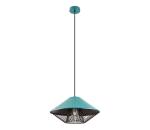 Redo 01-3006 - Závesný luster na lanku GRILL 1xE27/42W/230V priemer 39,6 cm čierna/tyrkysová 01-3006