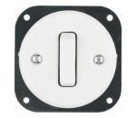 Bohemia-Design - Porcelánový retro jednopólový vypínač bez rámčeka č. 6 biela 12357546